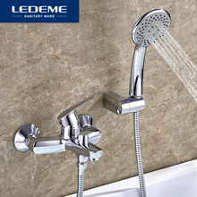 LEDEME Bathtub Faucet 1 set Chrome Plated Outlet Pipe Bathroom Shower Bathtub Faucets Surface Brass Bath Shower Faucets L3251 2024 - buy cheap