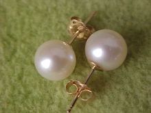 free shipping HOT AAA 8-9MM NATURAL SOUTH SEA WHITE PEARL EARRINGS 14k/20 SOLID GOLD MARKED 2024 - buy cheap