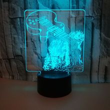 3D LED Night Light Musical Instruments 7 Color Change Table Lamp Amazing Visualization Optical 3D Lamp 2024 - buy cheap