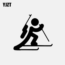 YJZT 13.2*12.1CM Ski Sports Girl Decor Car Sticker Accessories Vinyl Personalized C12-1475 2024 - buy cheap