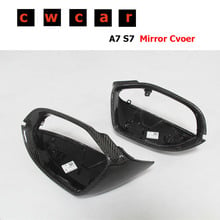 Carbon Fiber Replacement Type Side Door Rearview Mirror Caps Covers for AUDI A7 / S7 / RS7 2011-2017 Without Lane Side Assist 2024 - buy cheap