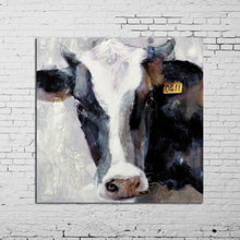 Cuadro decorativo de Vaca sobre lienzo de pared de Arte Moderno hecho a mano, imagen de pintura al óleo para pared de animales para decoración de granja y hogar, envío gratuito 2024 - compra barato