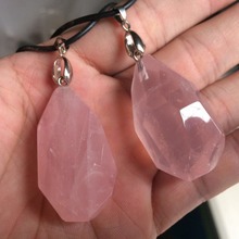 natural roses quartz stone beads pendant  natural gem stone pendant for womna for gift 2024 - buy cheap
