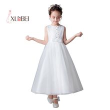 Floor Length Princess Tulle Flower Girl Dresses 2020 Lace Girls Pageant Dresses First Communion Dresses Party Gown 2024 - buy cheap