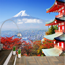 Пользовательские 3D фото обои Fuji японский флаг Пейзаж Современная гостиная спальня ТВ стены вход настенные росписи обоев 2024 - купить недорого