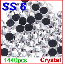 SS6 1440pcs/Bag Clear Crystal DMC HotFix FlatBack Rhinestones glass strass,DIY heat iron hot fix glass crystals stones glitters 2024 - buy cheap