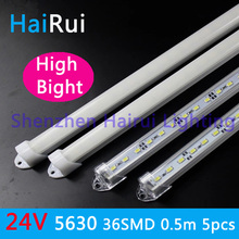 5pcs*50cm  SMD 5730 50CM DC 24V 36led bar light car Hard Rigid LED Strip Bar Light with U Aluminium shell +pc cover 2024 - buy cheap