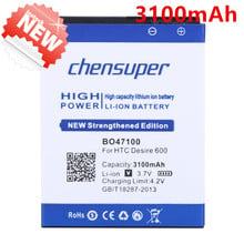 Chensuper-bateria de íon de lítio 3100mah bo47100, para htc desejo 600 609d 606w 608t 500 t528 2024 - compre barato
