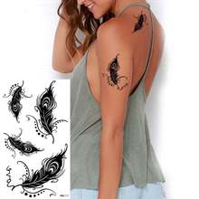 1pcs Temporary Tattoo Feather Women Men Tattoo Sticker Body Art 2024 - buy cheap