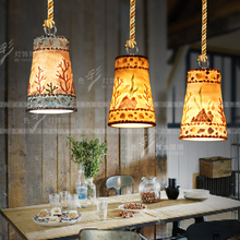 Creative personality retro loft bar restaurant pendant lights modern Resin bottle barrel cafe pendant lamp 2024 - buy cheap