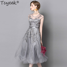 Tcyeek Summer Dress Women Mesh Long Party Dress Elegant Maxi Clothes Vintage Floral Dresses Boho Vestidos De Fiesta 2020 LWL1670 2024 - buy cheap