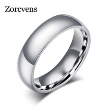 ZORCVENS 2022 New Fashion 6MM Wide Simple Classic Rings Stainless Steel Rings for Men and Women High Quality Ring Jewelry 2024 - buy cheap
