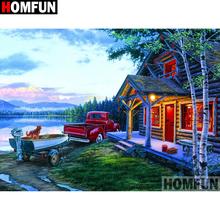 HOMFUN Full Square/Round Drill 5D DIY Diamond Painting "Landscape car" Embroidery Cross Stitch 5D Home Decor A00886 2024 - buy cheap