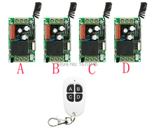 Novo AC 220 V 10A 1CH Sem Fio RF Sistema de Comutação Controle Remoto teleswitch 1 X Transmissor + 4 X Receptor de Aprendizagem de Código 315/433 MHZ