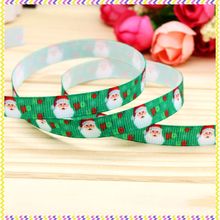 3/8'' Free shipping christmas santa printed grosgrain ribbon hair bow headwear party decoration wholesale OEM 9mm H4373 2024 - buy cheap