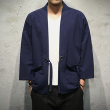 Мужская куртка-кимоно, винтажная ветровка с поясом, 2019 2024 - купить недорого