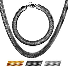 2016  8MM Black Chunky Jewelry Sets Men Long Chain Snake Necklace Bracelet Set Stainless Steel Black Gun/Gold Color GNH2238 2024 - buy cheap