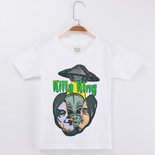 2019 New Kids T Shirt For Boys Children Clothing Cotton Short Sleeve Child Funny T-Shirt Alien Printing Basic White Tee Shirts 2024 - buy cheap
