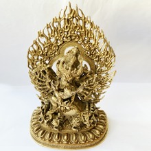 12 ''China Tibet Yamantaka Señor de cabeza de toro Buda estatua de bronce 2024 - compra barato