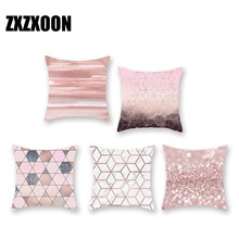 Diy Custom Nordic Style Pillow Covers Decorative Rose Gold Geometric 100% Polyester Cojines Decorativos Para Sofa Cushion Cover 2024 - buy cheap