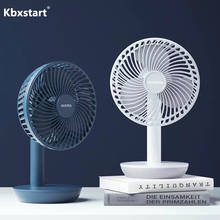 Kbxstart USB Charging Mini Desktop Fan Adjustable Angel Silent Fan 4000mAh Battery Capacity Air Cooler Fan For  Dormitory Office 2024 - buy cheap