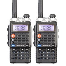 Baofeng emissor de rádio portátil 2 peças, walkie talkie, rádio bidirecional com bateria de íon-lítio, luz preta 2024 - compre barato
