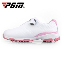 Sapatos de golf para mulheres pgm autênticos, tênis de microfibra à prova d'água, leve, fivela rotativa, antiderrapante, sapatos de golfe d0753 2024 - compre barato