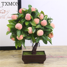 TXMON Artificial Plants Bonsai Orange Peach Fruit Tree Potted For Home Living Room Decoration Flower Set Shop Hotel Party Decor 2024 - buy cheap