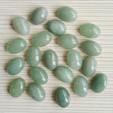 Wholesale 50pcs/lot Natural Green Aventurine stone beads 10X14mm oval shape CAB CABOCHON stone beads Free shipping 2024 - buy cheap