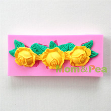 Mom&Pea 0639 Free Shipping Flowers Shaped Silicone Mold Cake Decoration Fondant Cake 3D Mold 2024 - buy cheap