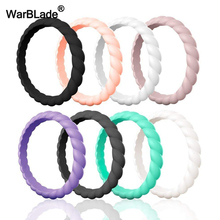 Fashion 3mm Thin Braided Silicone Ring For Women Wedding Rings Sports Hypoallergenic Crossfit Flexible Woven Rubber Finger Ring 2024 - buy cheap