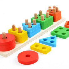 Baby Wooden Blocks Toys For Children Geometric Shape  Montessori Teaching Leaning Education Building Blocks Chopping Block Games 2024 - buy cheap