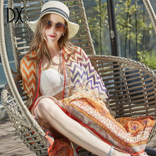 Bufanda larga de seda de lujo para mujer, chal de playa de 2018x245 CM, Bandana, Hijab, protección facial, nuevo diseño, 110 2024 - compra barato