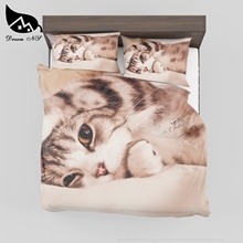 Dream NS-juego de cama supersuave de algodón y poliéster, funda de edredón con estampado de gato bonito, alta definición, funda de almohada, SMY08 2024 - compra barato