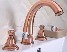 Antique Red Copper 8" Widespread Bathroom Basin Sink Faucet Deck Mount Dual Handles Mixer Taps Brg062 2024 - buy cheap