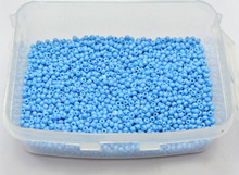 10000 cuentas de semilla opacas de vidrio, 1,5mm (15/0), azul cielo + caja de almacenamiento 2024 - compra barato