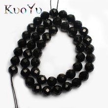 Natural Faceted Surface Black Tourmaline Stone Beads Gem Loose Spacer Beads For Jewelry Making 15"strand 6mm 8mm Diy Bracelet 2024 - buy cheap