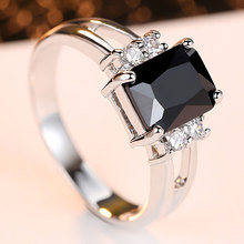 Romantic 5 Colors Exquisite Princess Style Square Cut Zircon Wedding Ring Color Jewelry Ladies Dedicated Memorial Unique Gift 2024 - buy cheap