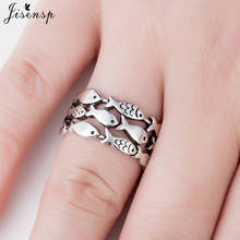 Jisensp милые кольца с рыбками для женщин регулируемое свадебное кольцо Модные мужские и женские ювелирные изделия Открытые Кольца женские Anel Anneaux 2024 - купить недорого