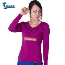 Protective Brand Long Sleeve Velvet Thermal T Shirts Women Breathable Coolmax Womens Hiking T-shirt For Outdoor Running Climbing 2024 - buy cheap