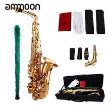 Saxofone de alta qualidade sax eb be alto e latão plano esculpido padrão, boquilha de plástico com luvas, alças de escova de pano de limpeza 2024 - compre barato