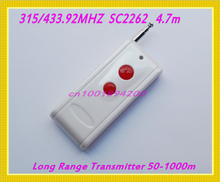 Controle remoto de longo alcance de rádio, transmissor de distância 315/433mhz, 2 botões, remoto de 50-1000m 2024 - compre barato