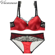 Sexy Lingerie Smooth Satin Bra Brief Set Newest Sexy Underwear Women Lace Bra Intimates Ladies Bras Panty Set A B C Cup BS294 2024 - buy cheap