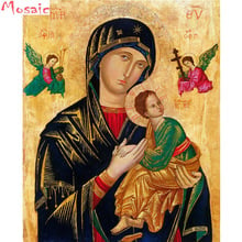 Kit de pintura em ponto cruz com bordado, faça você mesmo, imagem religiosa da virgem maria e rússia, artesanato 2024 - compre barato