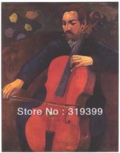 100% handmade paul gauguin 's Oil Painting Reproduction on Linen canvas,The Violoncellist Schneklud,free DHL shipping, portriat 2024 - buy cheap