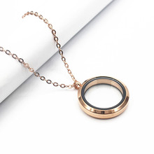 30mm Twist Round Rose Gold Stainless Steel Floating Lockets Necklace Free Chain Glass Locket Pendant Necklace Jewelry For Women 2024 - buy cheap