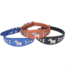 XPangle Dog Collar PU Leather Personalized Dog Accessories for Chihuahua Bulldog Mosaic Pet Collar Strap Necklace Pet Supplies 2024 - buy cheap