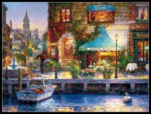 Needlework for embroidery DIY French DMC High Quality - Counted Cross Stitch Kits 14 ct Oil painting - Flower Shop Light 2024 - buy cheap