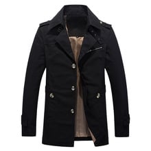 Nova Primavera Dos Homens Cáqui Trench Coat Corpo Inteiro Slim Fit Mens Longo Casaco de Gola M-5XL Mens Casacos De Negócios e jaqueta 2024 - compre barato