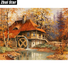 5D DIY Diamond Painting "Autumn Hut Scenic" Embroidery Full Square Diamond Cross Stitch Rhinestone Mosaic Painting Decor Gift 2024 - buy cheap